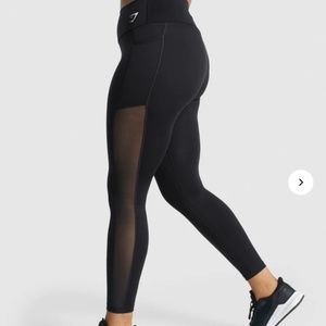 Gymshark Training Mesh Pocket Leggings Black S NWT